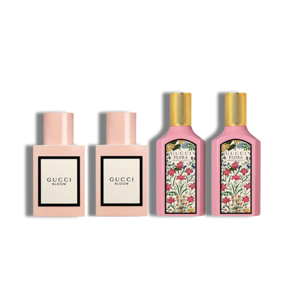 Gucci 2 X Bloom 5ml/0.16 Eau De Parfum + 2 X Flora Gorgeous Gardenia 0.16 Eau De Parfum Women 4 Pcs -Mini Set