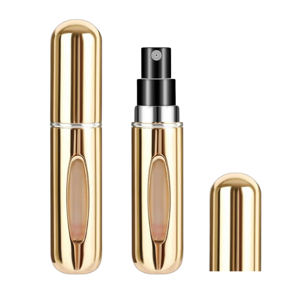 Mini Frasco de Perfume Portatil Reutilizable 5ml/0.17oz Color Dorado