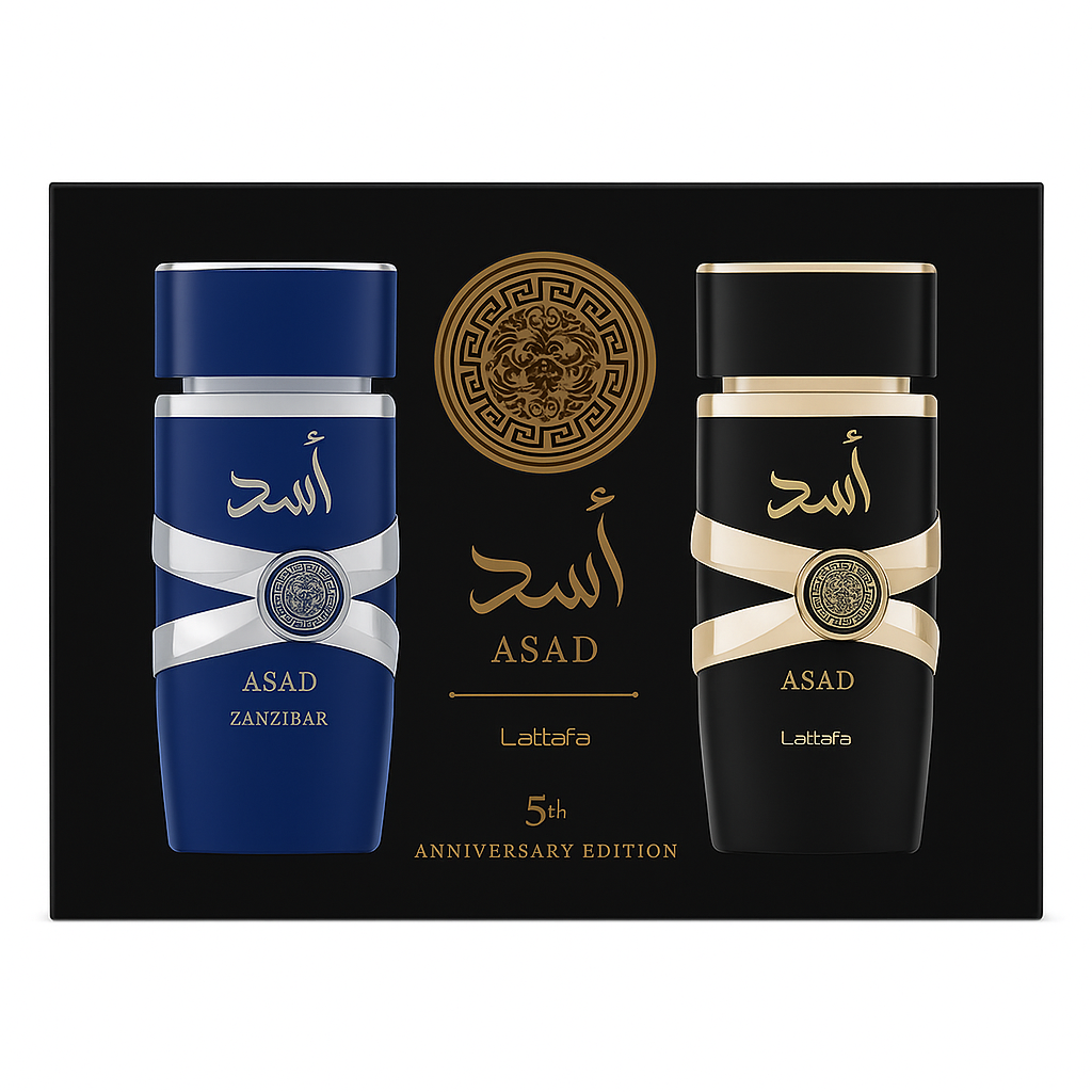 Lattafa Asad 5th Anniversary Edition EDP Set 2 pzas Men's Set