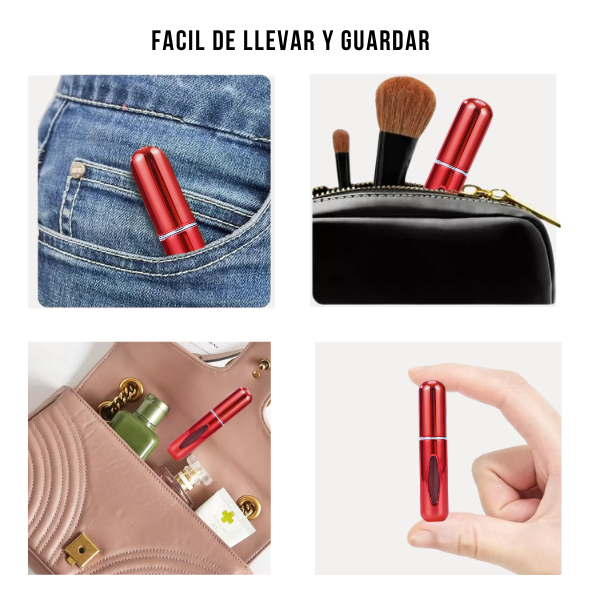 Mini Frasco de Perfume Portatil Reutilizable 5ml/0.17oz Color Rojo