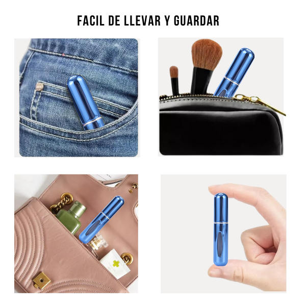 Mini Frasco de Perfume Portatil Reutilizable 5ml/0.17oz Color Azul