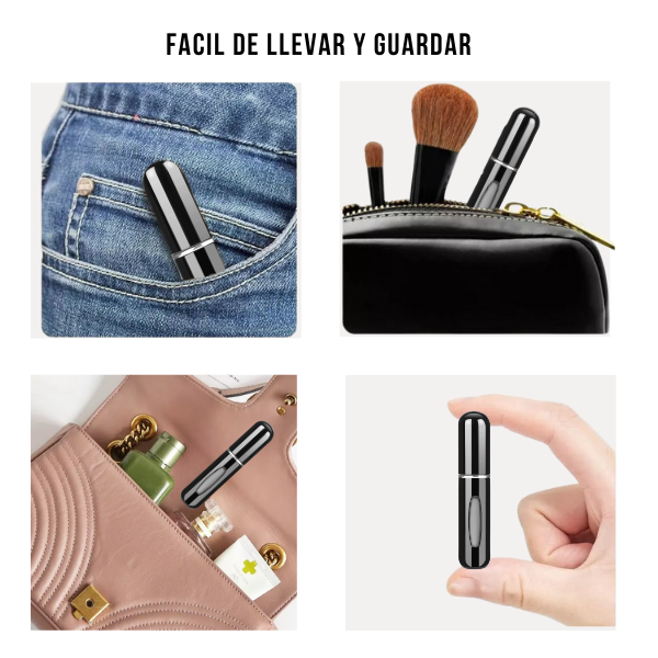 Mini Frasco de Perfume Portatil Reutilizable 5ml/0.17oz  Color Negro