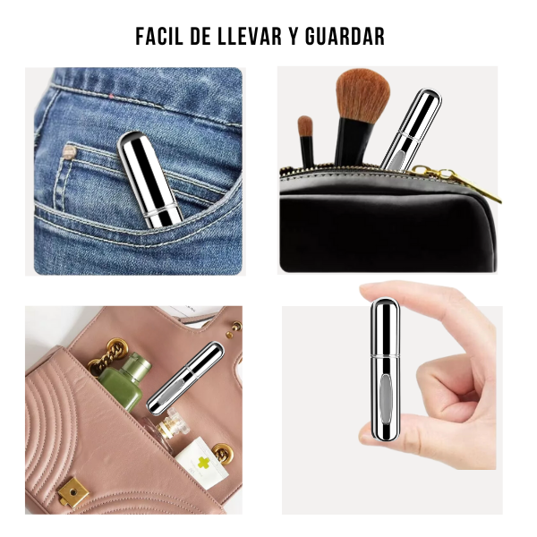 Mini Frasco de Perfume Portatil Reutilizable 5ml/0.17oz Color Plateado