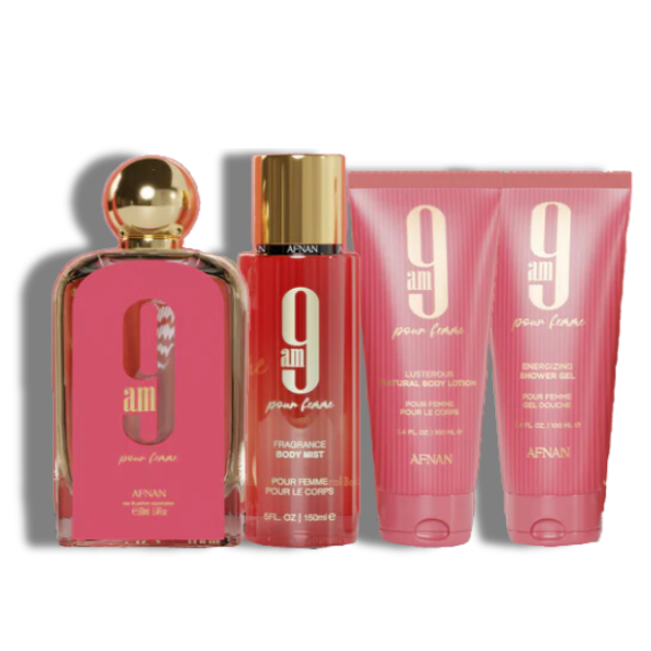 Afnan 9AM Pour Femme EDP Set 4 pzas Women's Set - Coral-