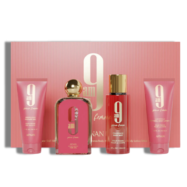 Afnan 9AM Pour Femme EDP Set 4 pzas Women's Set - Coral-