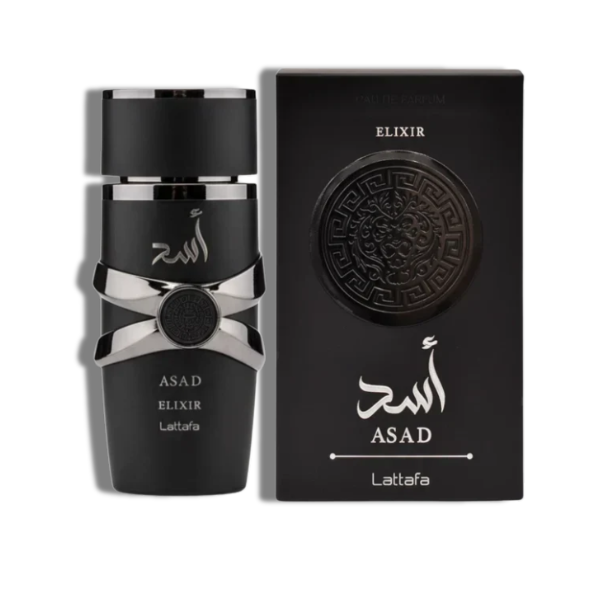 Lattafa Asad Elixir 100ml/3.4 Oz EDP Spr -Black-Gold Box- Men