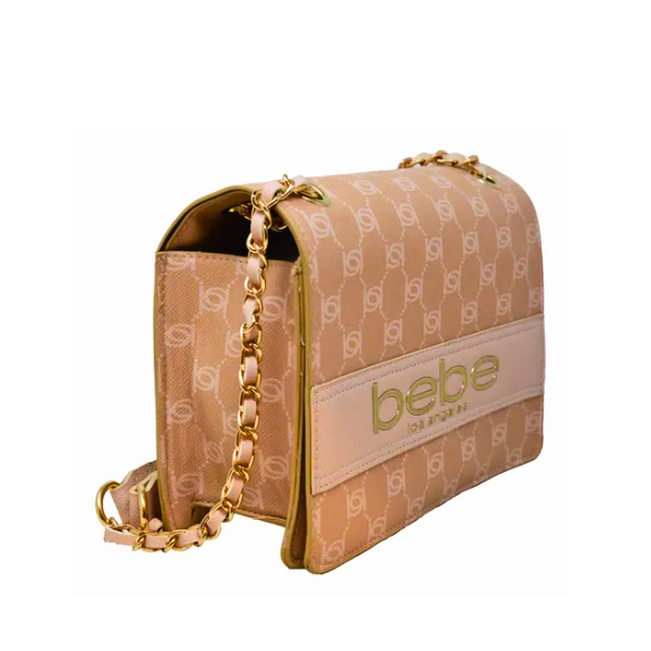 Cartera Marca Bebe Original -Bolso Beige y dorado