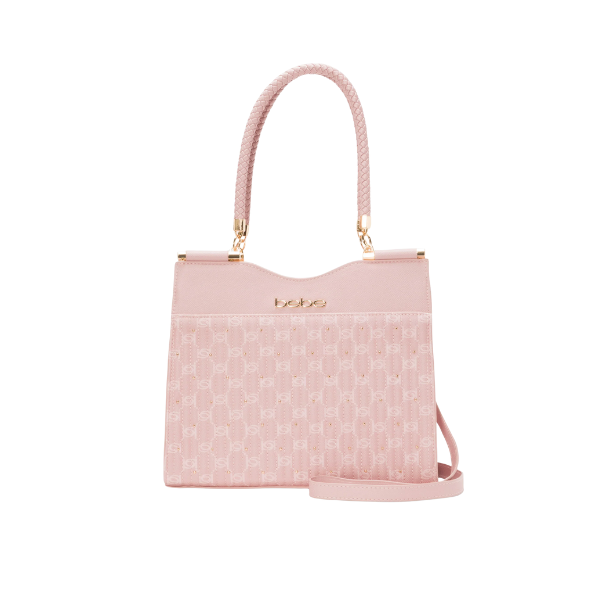 Cartera Marca Bebe Original - Bolso Bebe Cinzia Printed Monogram Satchel Rosa