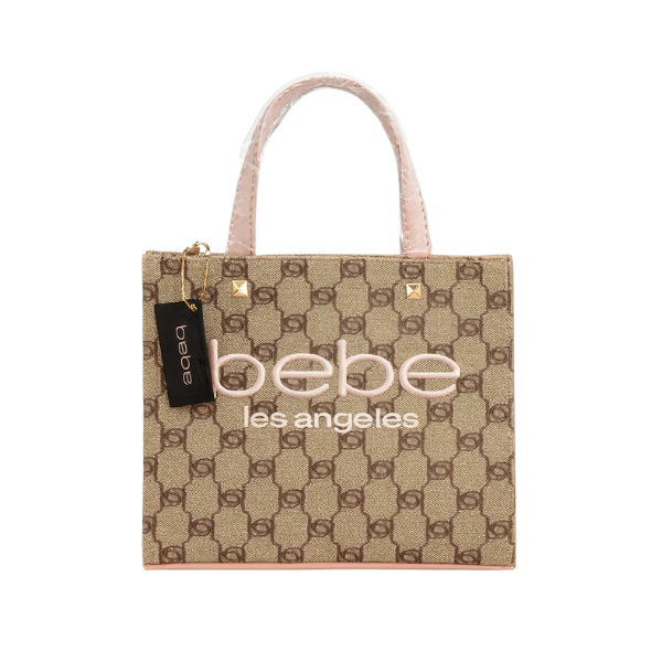 Cartera Marca Bebe Original -Bolso Tote marrón y rosa