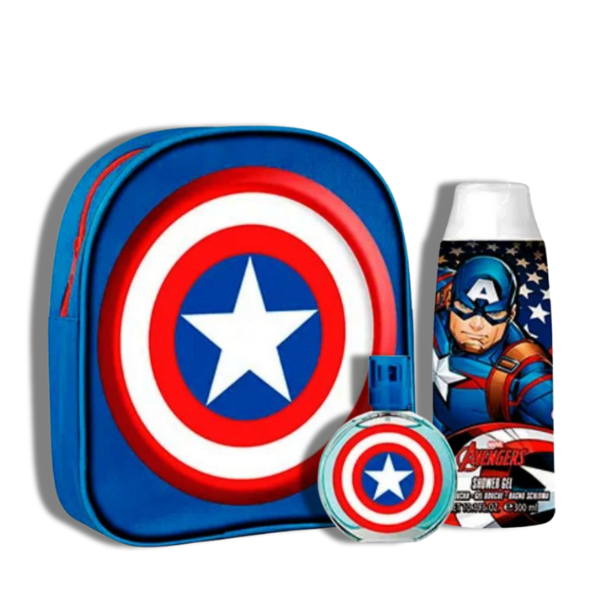 Marvel Capitan America Set 3 Pzas Mochila Shower Gel EDT 50ml/1.7oz Kids Sets
