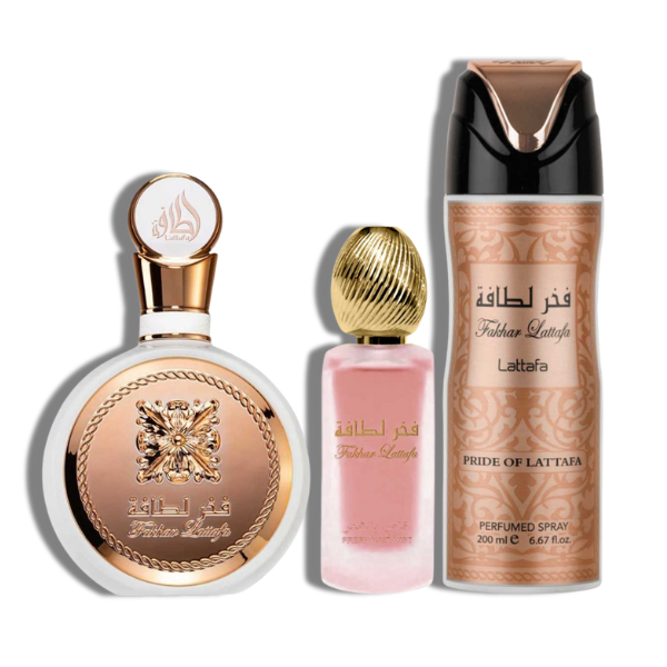 Lattafa Fakhar Rose 3 Pcs Set 100ml/3.4 Oz EDP Women's Set