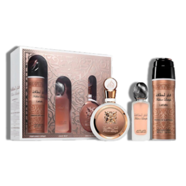 Lattafa Fakhar Rose 3 Pcs Set 100ml/3.4 Oz EDP Women's Set