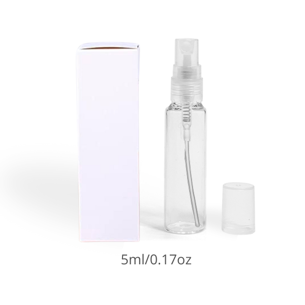 Frasco para Decant - Botella de Perfume Vidrio 5ml/0.17oz Vacío Recargable con Caja Blanca