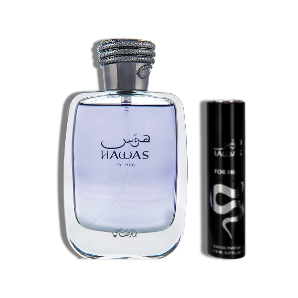 Rasasi Set Hawas for Him Set 2 Pzas EDP 100ml/3.4oz + 8ml/0.27oz Men's Set