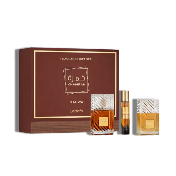 Lattafa Khamrah Qahwa EDP Set 3 pzas Men's Set