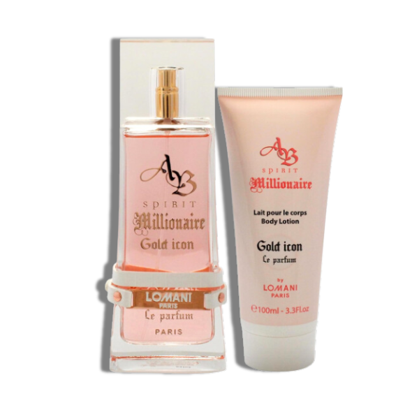 Lomani Ab Spirit Millionaire 2 Pcs Set Gold Icon 100ml/3.4 Oz  Le Parfum Women's Set