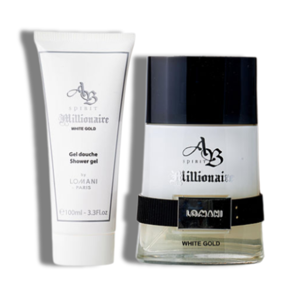 Lomani Ab Spirit Millionaire 2 Pcs Set White Gold 100ml/3.4 Oz EDP Men's Set