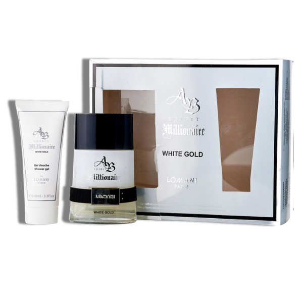 Lomani Ab Spirit Millionaire 2 Pcs Set White Gold 100ml/3.4 Oz EDP Men's Set
