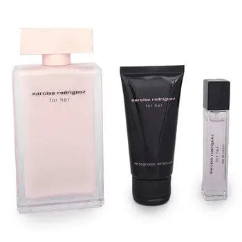 Narciso Rodriguez Set For Her Set 3 pzas 3.3oz EDP + 0.33 EDP +1.6oz B/L Women's Set