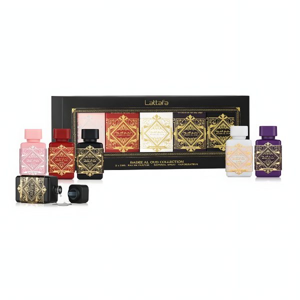 Badee Al Oud Collection by Lattafa, 5 Piece Gift Set for Unisex