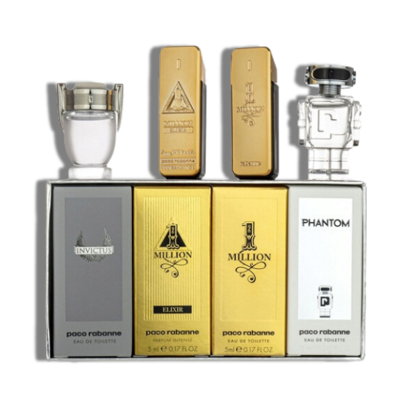 Paco Rabanne 4 Pcs Mini Set 5ml/0.17 Oz  Phantom +Invictus+1 Million Elixir+1 Million Men-Mini Set