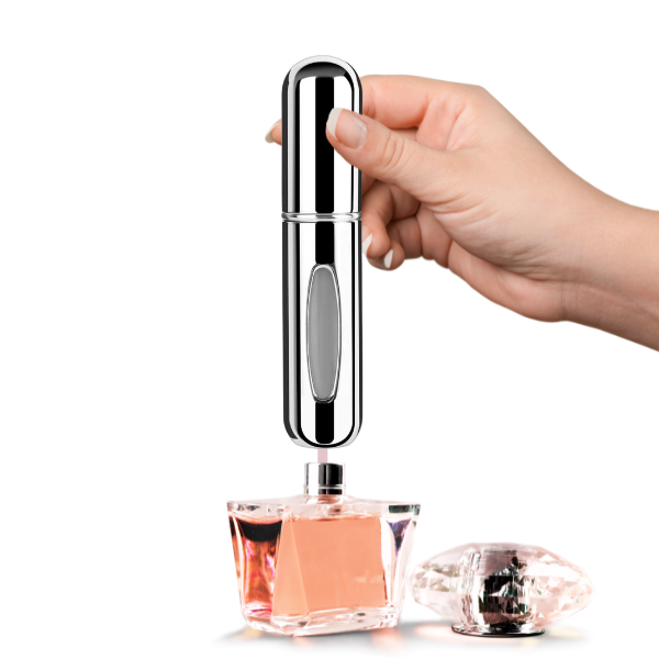 Mini Frasco de Perfume Portatil Reutilizable 5ml/0.17oz Color Plateado