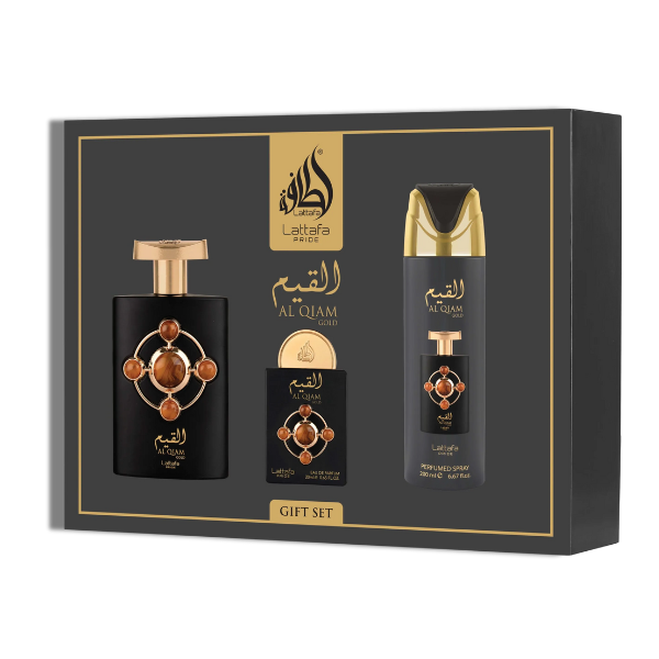 Lattafa Al Qiam Gold  Set 4 Pzas Lattafa Pride EDP 100ml/3.4oz Unisex
