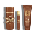 Lattafa  Set Asad Bourbon 3 Pcs 3.4 Oz Edp + 12Ml Travel Spray + 3.4 Oz Shower Gel Men