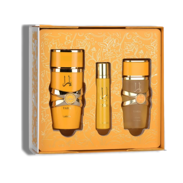 Lattafa Set Yara Tous  3 Pcs 3.4 Oz Edp + 12Ml Travel Spray + 50Ml Hairmist Women