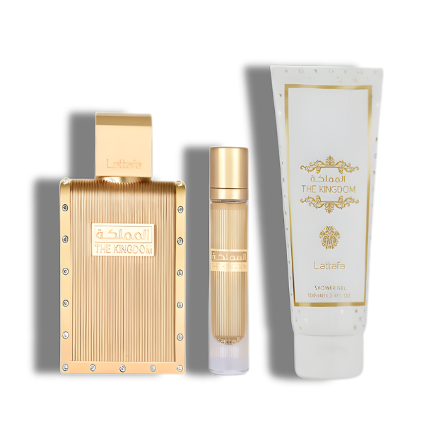 Lattafa The Kingdom EDP Set 3 pzas Men's Set 100ml/3.4oz  Men