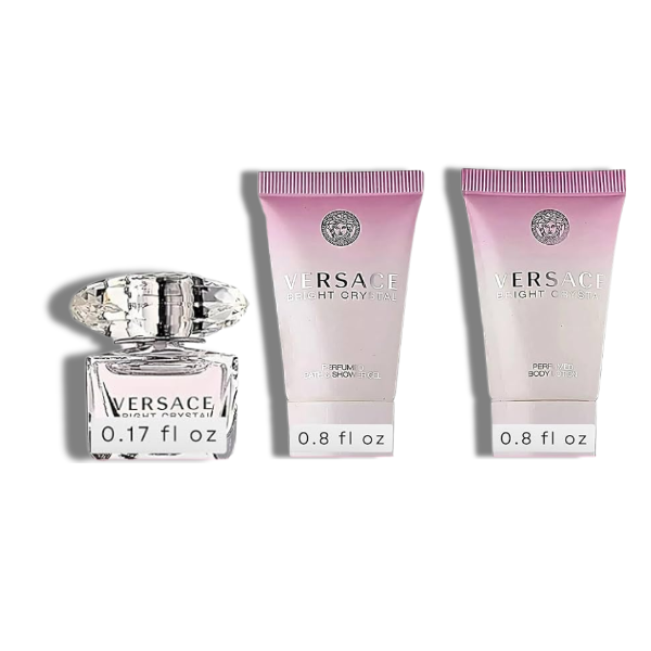 Versace Bright Crystal EDT 5ml/0.17oz Mini Set 3 Pzas Women