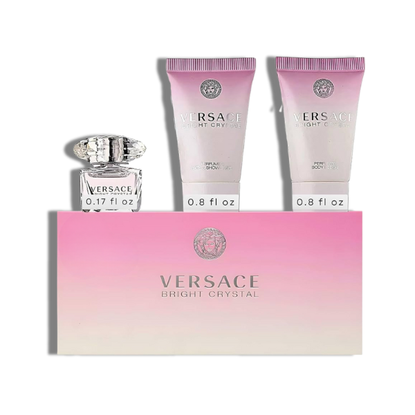 Versace Bright Crystal EDT 5ml/0.17oz Mini Set 3 Pzas Women