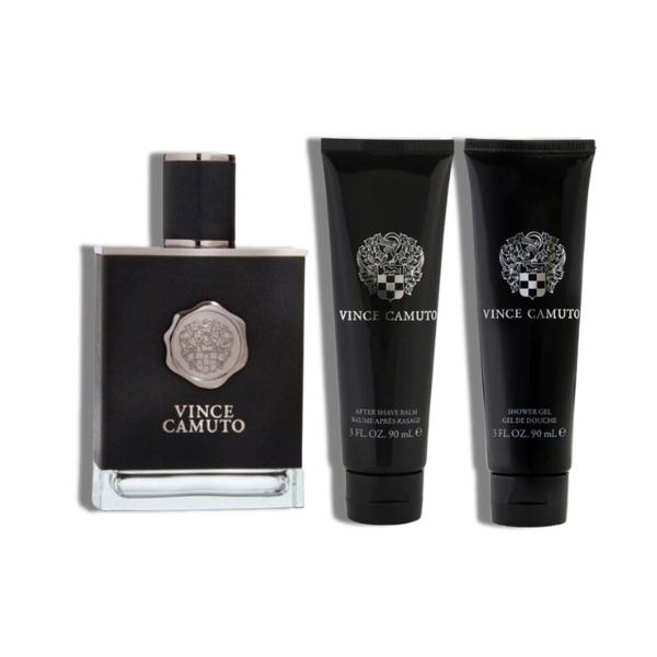 Vince Camuto 3 Pcs Set 100ml/3.4 Oz EDT Spr+90ml/3.0 Oz A/S Balm+90ml/3.0 Oz S.Gel -Hard Box- Men