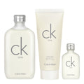 CK One 3 Pcs Set 3.3 Oz Edt Spr+3.3 Oz Body Wash+0.5 Oz Edt Mini