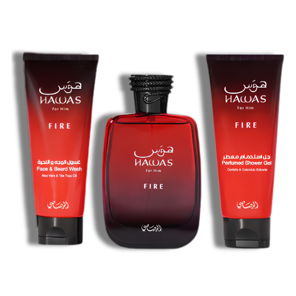 Rasasi Set Hawas Fire EDP Set 3 Pzas 3.4oz + BL + SG Men' Set