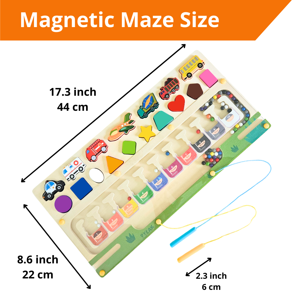 Laberinto Magnético 3 En 1 Clasificación De Colores Y Número para niños. Juego Montesori