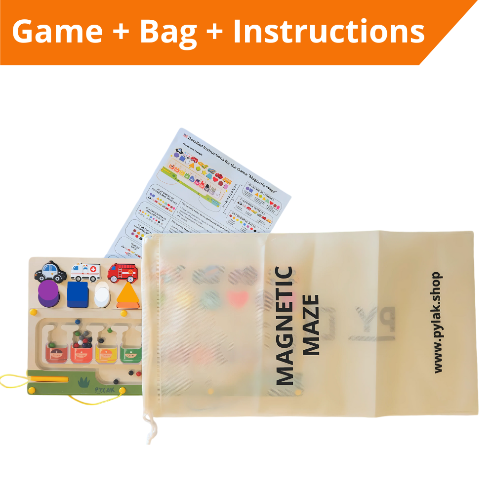 Laberinto Magnético 3 En 1 Clasificación De Colores Y Número para niños. Juego Montesori