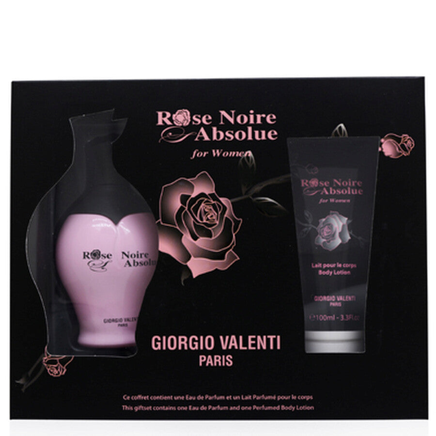 Giorgio Valentin Rose Noire Absolu 2 PCS Set 3.3 Oz EDP SPR+3.3 Body Lotion Set