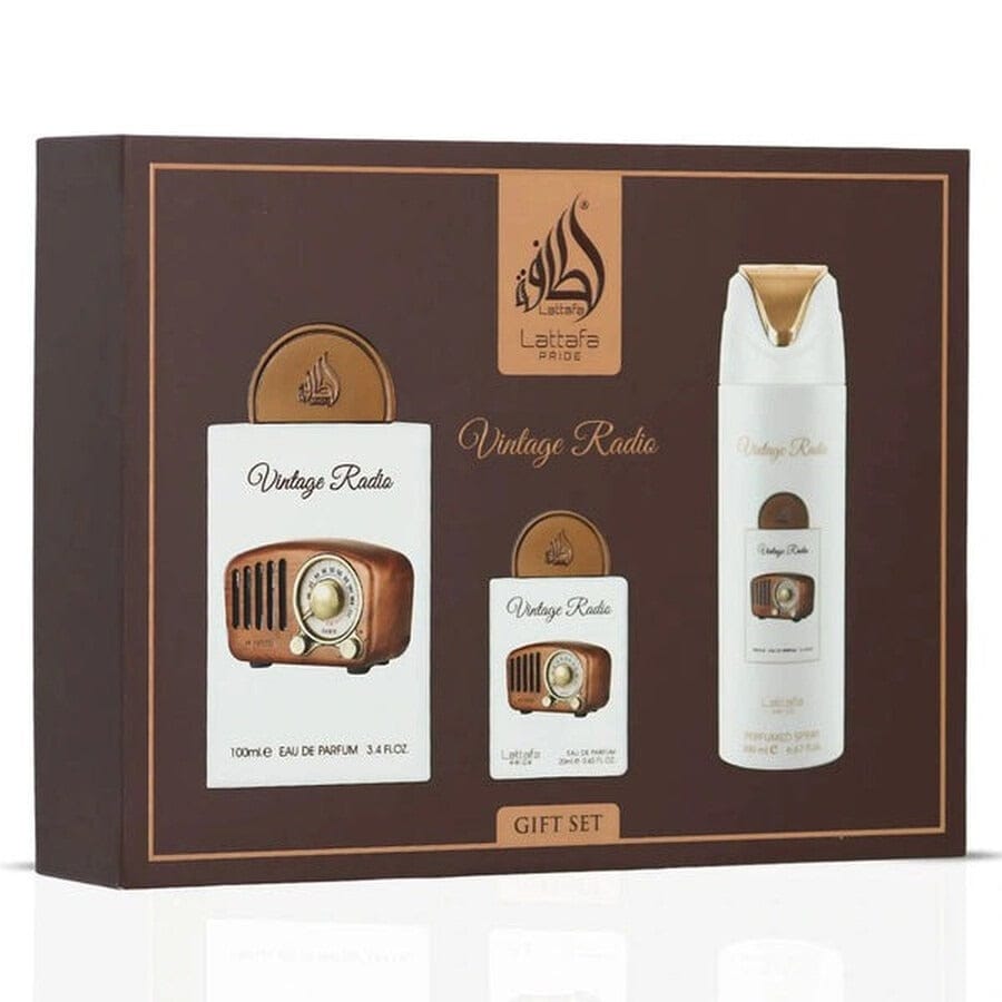 Lattafa Vintage Radio Set 4 Pzas Lattafa Pride EDP 100ml/3.4oz Unisex